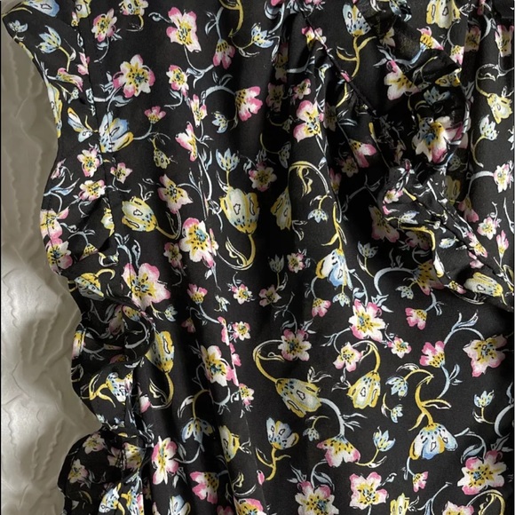 Who What Wear Black Floral Sleeveless Button Tie Waist Maxi Dress - Picture 6 of 11